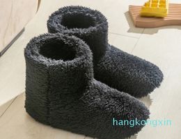 Winter high boots bag heels high top plush indoor home Keep warm in winter cotton shoes warm fur slippers women