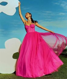 Party Dresses Elegant Long Tullle Sweetheart Evening A-Line Brazilian Pleated Floor Length Prom Formal Dress For Women