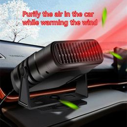 Home Heaters Car heater 2-in-1 electric cooling fan automatic windproof dust collector heater 12V/24V 120W portable car heater 231031