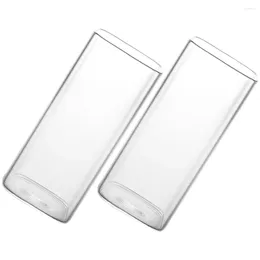 Wine Glasses 2 Pcs Glass Milk Cup Espresso Decorative Water Cups Coffee Frother Mugs Reusable Drinking Cold Transparent Whiskey