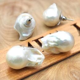 Stud Earrings ER15769 Wholesale Baroque Free Form Natural Freshwater Pearl Earring For Women 22x15mm