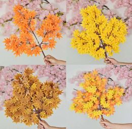 Decorative Flowers 12pcs 60cm Autumn Maple Tree Leaf Leaves Artificial Silk Branch For Wedding Home Office El Decoration DIY Making