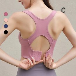 Yoga Outfit Can Be Worn Outside Vest Style Sports Bra Back Adjustable Shockproof Fitness Underwear Breathable Large Size Women