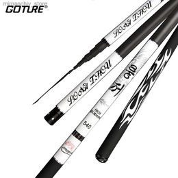 Boat Fishing Rods Goture Stream Fishing Rod 2.7m-10m Telescopic Fishing Rod Power 2/8 Hard Fishing Hand Pole Carbon Fiber Carp Fishing Accessories Q231031