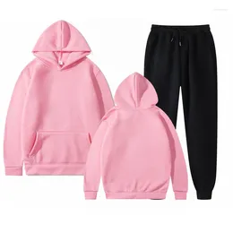 Men's Tracksuits Men Sets Hoodie Pants Two-Pieces Casual Solid Colour SweatSuit Fashion Sportswear Brand Set Tracksuit Male PN