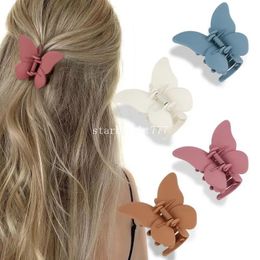 Matte Acetate Butterfly Hair Claw Banana Clips Barrettes Sweet Fairy Geometric Hair Clip Hairpin Claws Girls Hair Accessories