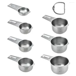 Measuring Tools Hanging Hole On Cup Handle Easy To Use Stainless Steel Set For Cooking Precise