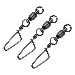 Stainless Steel Ball Bearing Fishing Swivels Snap 0-7 Rolling Sea Fishing Swivels Snaps Connector Fishing Accessories FishingFishing Tools