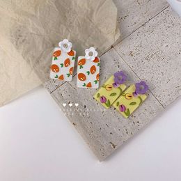 2021 Summer New Printed Fruit Small Fresh Acrylic in Korea Simple and Stylish Personalized Earrings