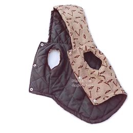 Designer Dog Clothes Winter Dog Apparel Old Flower Pattern Windproof Dog Hoodie Soft Puppy Coat Cotton Lined Warm Pet Jackets with Hat Cold Weather Vest for Small Dog