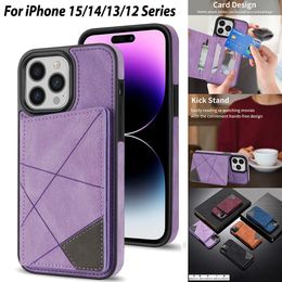 Magnetic Wallet Leather Case For iPhone 15 14 Pro Max 13 Mini 12 11 SE X XR XS Max 8 7 Plus Kickstand Back Cover Cases Card Slots Pocket Phone Protective Shell
