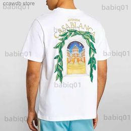 Men's T-Shirts Men's T-Shirts AVENIDA Casablanca Greenery Star Castle Print T Shirt Men Women High Quality Streetwear Tennis Club Short Sleeve Tees Top T230321 T231031