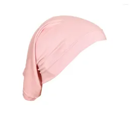 Ethnic Clothing Mercerized Cotton Muslim Head Scarf Headwraps For Women Jersey Hijab Cap High Elastic Solid Colour Breathable Islam