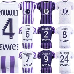 Toulouse Soccer 50 Guillaume Restes Jerseys 2023 24 Club 17 Gabriel Suazo 9 Thijs Dallinga 3 Mikkel Desler 19 Frank Magri 7 Zakaria Aboukhlal Football Shirt Kits