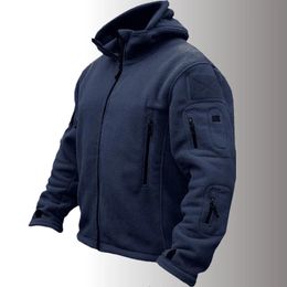 Mens Jackets Men SWAT Tactical Polar Fleece Jacket Outdoor US Softshell Multipocket Hooded Thicken Warm Hunting Hiking Coat 231030