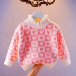 Pullover Girl Sweater 2023 Autumn and Winter Model Imitation Mink Velvet Plus Small Girls' Foreign Kites 231030