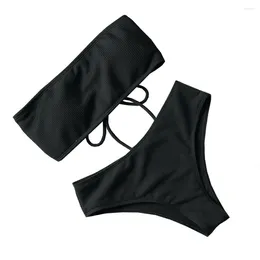 Women's Swimwear Summer High Waist Bikinis Swimsuits Women Tube Top Two-piece Bathing Suit Biquini Brazilian Beachwear