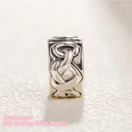 Loose Gemstones Mother's Day 925 Sterling Silver Knotted Heart Clip Charm Beads Fits Original Bracelets Jewellery Making