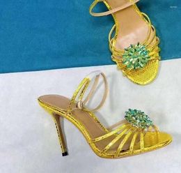 Water 2024 Temperament Sandals Warm Name Diamond Flower Stripe Female Thin Heel High Heels Satin Open Toe 831 S 981 S