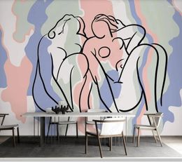 Wallpapers Papel De Parede Modern Abstract Body Art Characters Wallpaper Living Room Tv Wall Bedroom Papers Home Decor Bar Cafe Mural