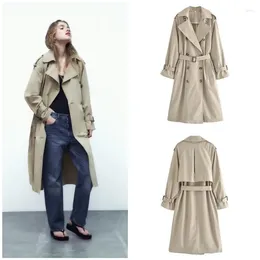 Women's Trench Coats Autumn Wear With Belt Casual Solid Colour Mid Length Windbreaker For Women Promotion On Sale Discount