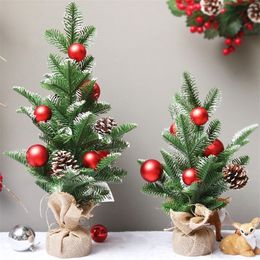 Christmas Decorations Mini Christmas Tree decor 40/50cm Falling Cedar Cone Desktop Small Christmas Tree Ornament Home Decoration Year 231030