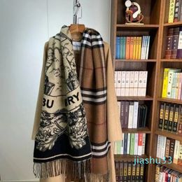 Luxury Designer Scarf Women Double sided Cashmere Plaid Letter Printing Pure Cashmere Men Double sided Shawl Scarf