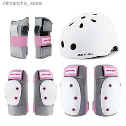 Skate Protective Gear Professional Sports Roller Skating Protective Gear Knee Elbow Support Wrist Guard Helmet Set Skateboard Protector for Kids Adult Q231031