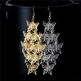 Dangle Earrings SHUANGR Classic Butterfly Design Bohemia Long For Women Gold Colour Hollow Vintage Jewellery Earring Brincos