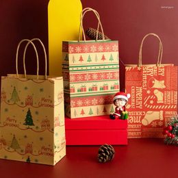 Christmas Decorations 4Pcs Gift Bags Elk Tree Cookie Paper Xmax Candy Wrap Gifts Christma Party Supplies Bag Decoration