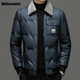 Men's Down Parkas Winter Jacket for Men Fur Collar Short Down Coat Casual Slim Thickened Windproof Warm Snow Coats Korean Fashion Streetwear 231031