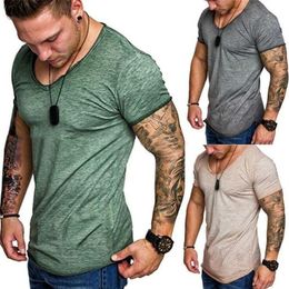 New Summer Fitness Body Building T Shirt For Men 5 Colour Mens Designer Tee Top Fashion Short Sleeve Men T Shirt216q