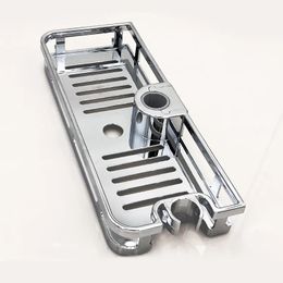 Bathroom Shelves Multifunction Home Decor Organizer Lifting Rod Removable Stand No Drilling Soap Holder Shower Shelf Storage Rack Tray 231031