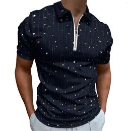 Men's Polos Star Starlight Casual T-Shirts Night Pattern Polo Shirt Streetwear Day Short Sleeves Custom Clothes Big Size