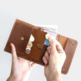 Wallets Genuine Leather Wallet For Men Male Vintage Handmade Short Purse Card Holder With Coin Pocket Money Bag