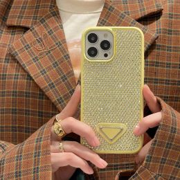 Luxury Designers Phone Cases for iPhone 15 15 Plus 14 Pro Max 13 12 11 Bling Sparkling Rhinestone Diamond Jewelled 3D Crystal Triangle Cover G2310311PE-3