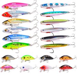 Fishing Accessories 20pcs Lure Set Hard Bait Artificial Metal Vib Minnow Crankbait Wobblers Spinner Sinking Lures Kit 231030