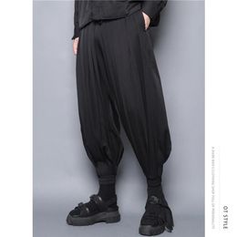 Men Pants Miyake Drape Dark Yamamoto Style Casual Men's Wear Bloomers Loose Bound Feet Jiufen Man279E