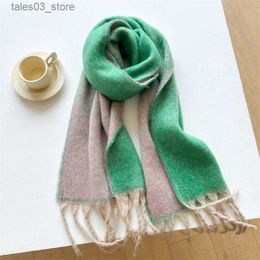 Scarves 2023 Design Thick Pashmina Blanket Casual Cashmere Luxury Winter Scarf Women Warm Shawl Wrap Neckerchief Tassel Poncho Stoles Q231031