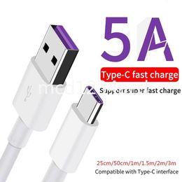 1M 3FT 5A Fast Quick Charging Type c to USb A Cable Cables For Huawei Samsung S8 S9 S10 Note 10 S20 S22 S23 Xiaomi M1