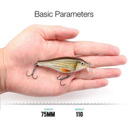 7.5cm 11g Wounded Minnow Wobblers Fishing Lure Hard Bait Crankbait Peche Bass Artificial Baits Pike Carp Lures Swimbait FishingFishing Lures