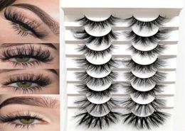 8Pairs 3D Mink Lashes Natural False Eyelashes Dramatic Volume Fake Makeup Eyelash Extension Mixed Styles Beauty18650231