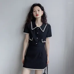 Work Dresses Set Female Senior Sense Of 2023 Temperament Commuter Short Top Half Skirt Two-piece Summer Women