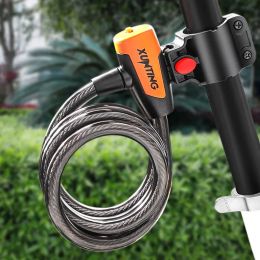 100cm Electric Password Fixed Secure Anti Theft with Mounting Bracket Scooter Bicycle Lock Mountain Bike Cable Key Lock