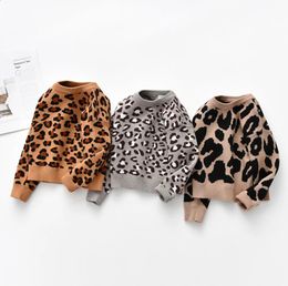 Pullover Emmababy Kids Baby Boys Sweaters Leopard Knitted Casual Long Sleeve Children's Tops Toddler Boy Girl Clothes 231030