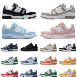 2024 Designer Casual Shoes Virgil Trainers Calfskin Leather Abloh White Green Red Blue Letter Overlays For Women Men Platform Sneakers Big Size 11