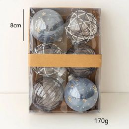 Christmas Decorations Festival Party Supplie High Quality Balls Clear Ball 6Pcs 8cm Blue Champagne PET Silver White 231030