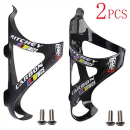 Water Bottles Cages 2Pcs full Carbon Fibre Bicycle Bottle Cage MTB Road Bike Holder Ultra Light Cycle Equipment matteglossy 231030