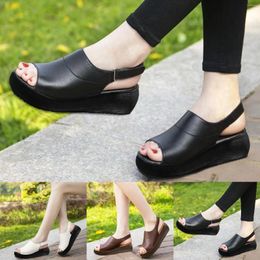 Sandals Fashion Women Summer Solid Color Comfortable Wedges Shoes Beach Toe Breathable Womens Sexy