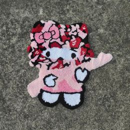 Carpet Cartoon Anime Pink Soft Tufted Rug 3D Irregular Plush Kawaii Girls Bedroom Bedside Carpet Home Decor Non-slip Bath Mat Doormat 231031